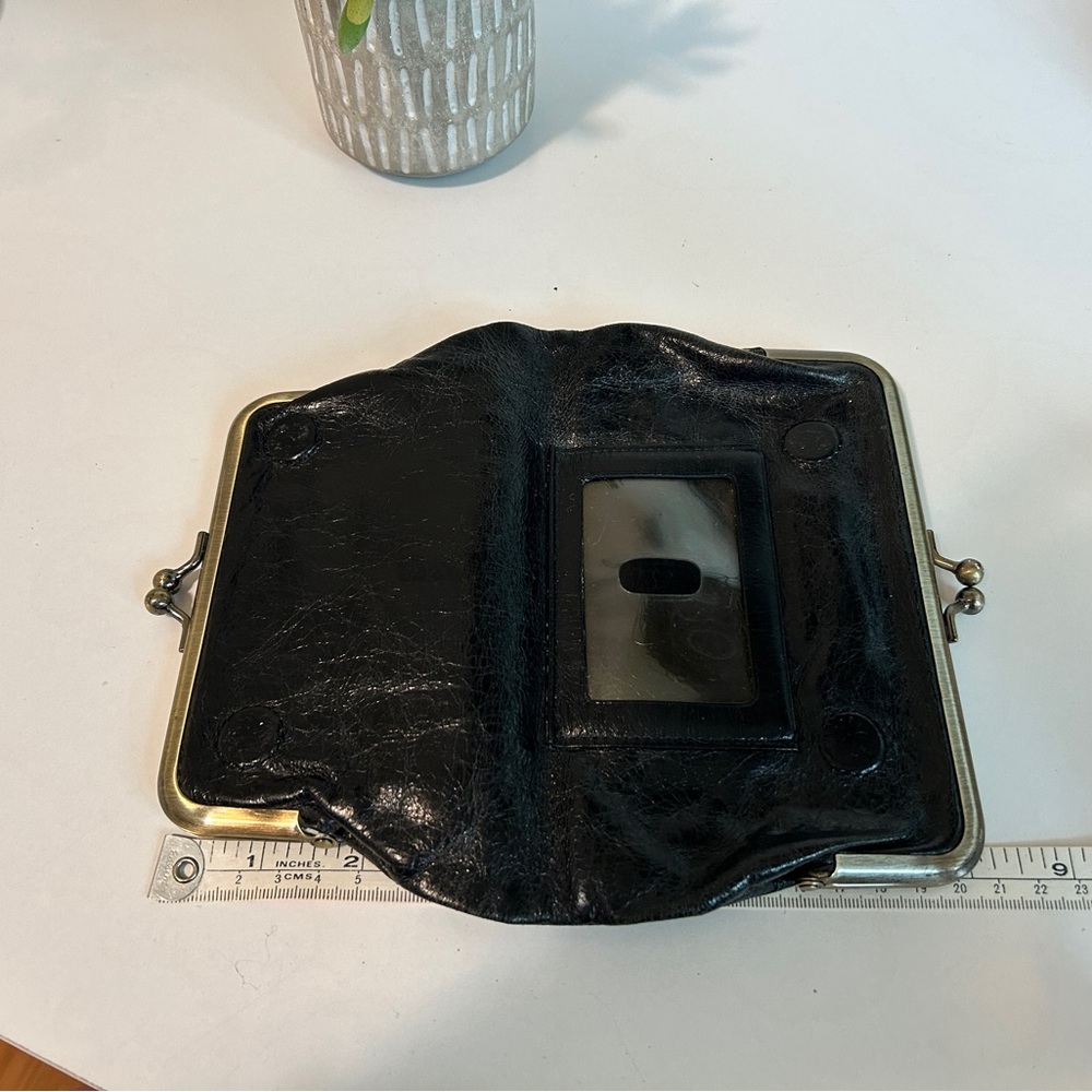 HOBO Black Leather Clutch with Vintage Frame - Picture 4 of 8